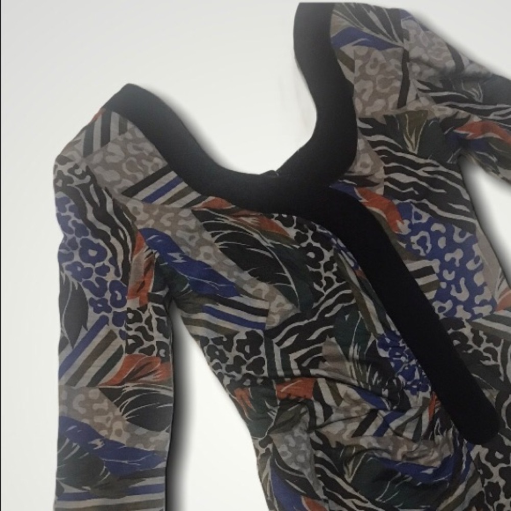 Vintage Abstract Wool Velvet Dress 6/8